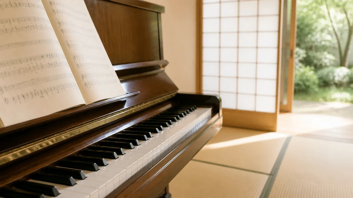 和室 ピアノは置ける？畳がへこむ理由と湿度50%前後を保つ5つの設置条件のアイキャッチ画像